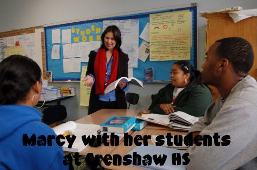 Marcy with her students at Crenshaw HS