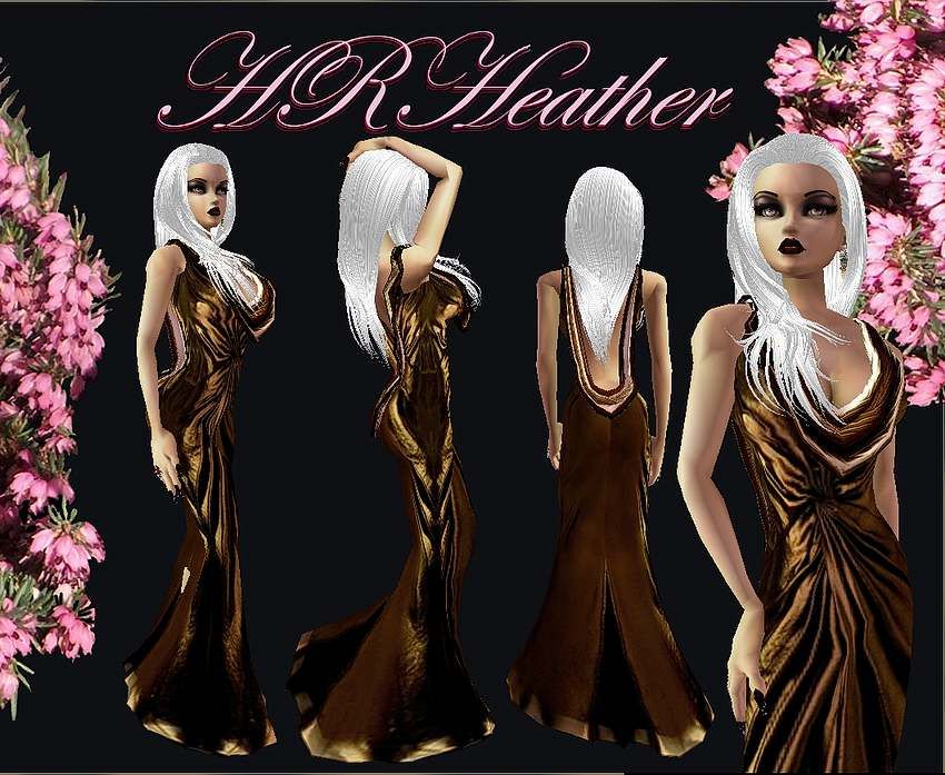 HRHeathers imvu shining dark gold foil formal drape dress for royal galas and balls, as well as formal socials, parties, and dances. Any Egyptian Goddess or Queen would look awesome in this dress.