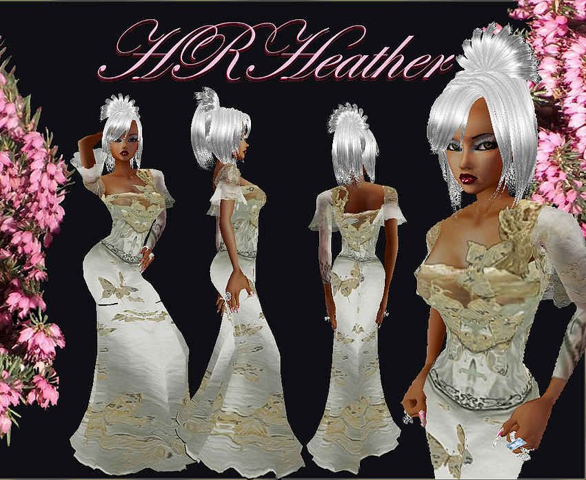 HRHeather’s luxurious feeling vintage couture satin one sleeve wedding gown. This silvery Duchess satin bridal gown is very tastefully decorated with butterflies, sequins, and just the right amount of old lace. Part of my Royal collection. It comes with, & without chiffon butterfly sleeves - with, & without bra cups (without is AP, even though the one  is hardly visible). Try before you buy, but use the change room, and DON’T EVEN THINK about removing the sales tags until you’ve purchased it!!