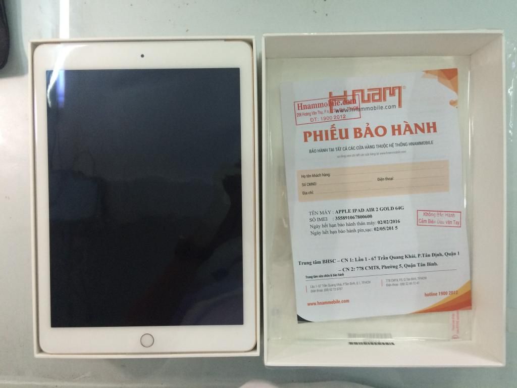 Cần bán Ipad Air 2, 64G, Gold, máy - 1