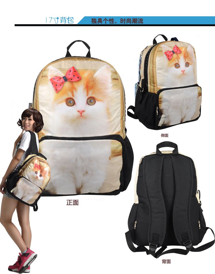 ... New family backpacks for girls, school bag, cat bags for kids backpack