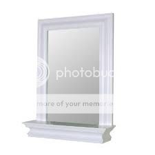 New Hanging White Frame Bedroom Mantle Bath Wall Mirror  