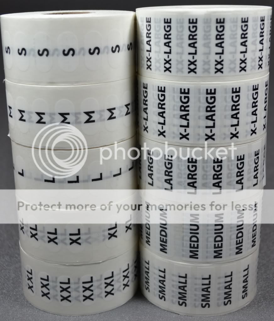   Clear Tape Clothing Size Stickers Strips Sticker Labels Retail Labels