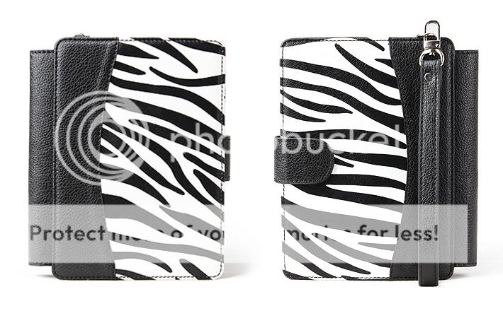 Kobo Touch Zebra Leather Cover Case with LED Lighted Light Screen