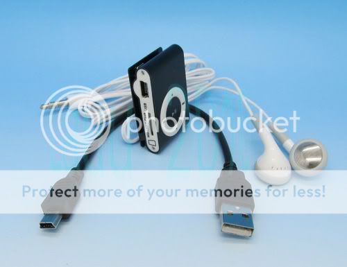 Fashion Clip Metal Mini USB  Music Media Player Support 1   8GB TF 