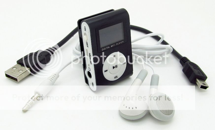 Metal Clip Digital  Music Player w/ LCD Screen support up to 16GB 