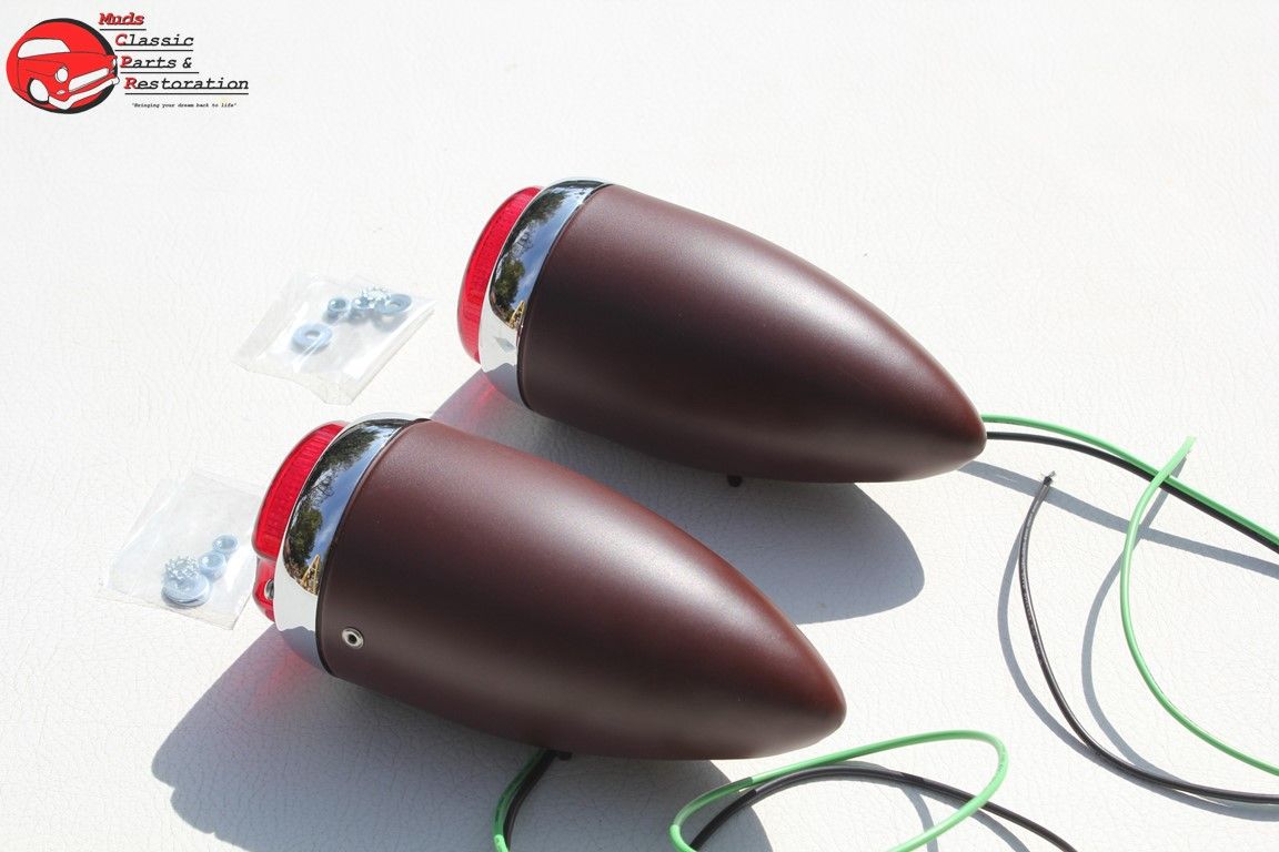 39 Chevy Chrome LED Tail Light Lamps Custom Truck Hot Rat Street Rod