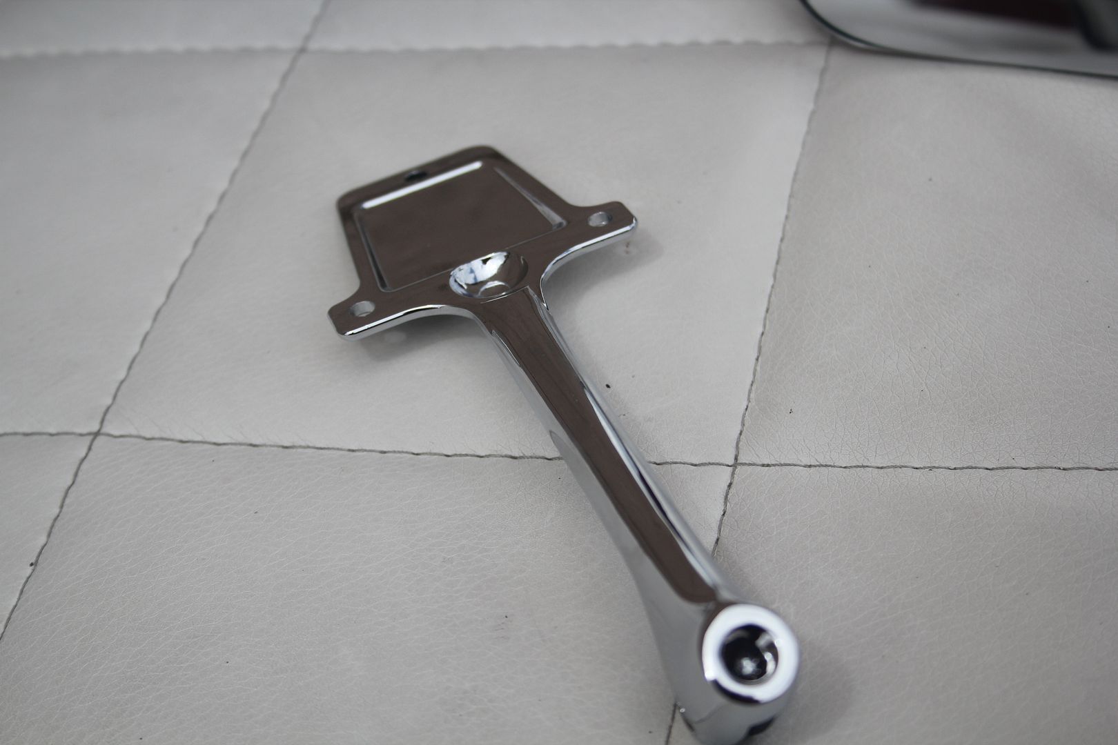 Stainless Inside Rearview Mirror Head Chrome Mounting Bracket Chevy GMC