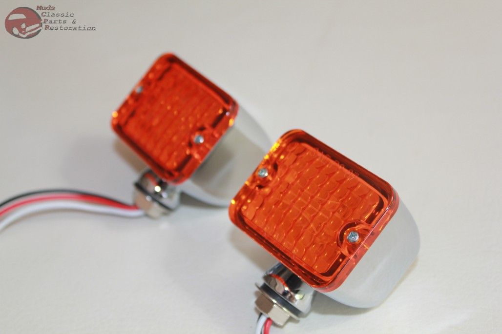 Medium Led Rectangle Rod Lights Park Turn Running Clearance Hot Rat Rod