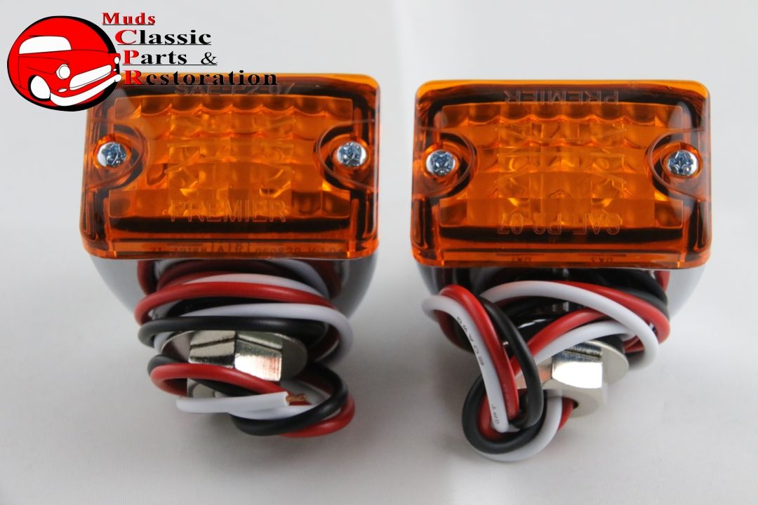 AMBER LED Turn Signals for Car Trailer Custom Built Hot Rat Rod Low Profile Slim